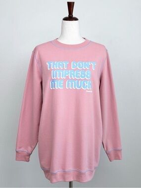 Shania Twain Country Music Baby Pink Longline Crewneck Soft Fleece Sweatshirt